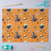 Halloween-Elemente in Orange Seidenpapier (Basteln)