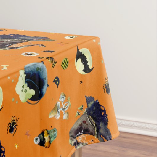 Halloween-Elemente in Orange Tischdecke (Beispiel)