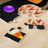 Halloween-Elemente: Kürbis, Schädel, Muschelmuster Puzzle (Seite)
