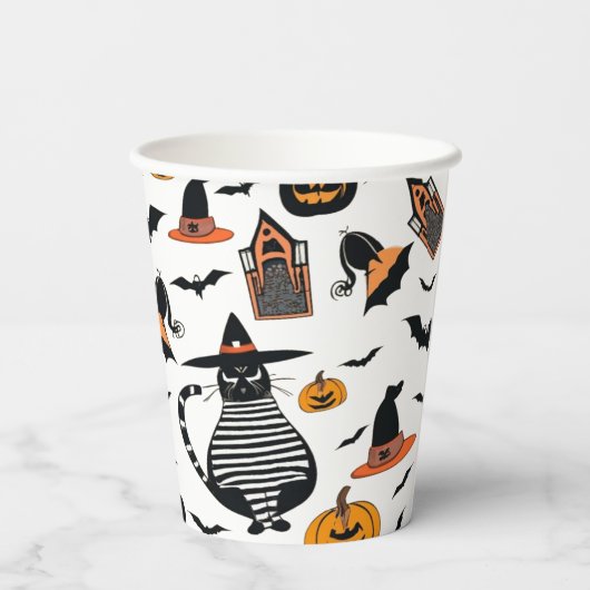 Halloween-Elemente Pappbecher (Rückseite)