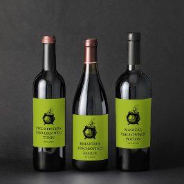 Halloween-Elixier personalisierter Kessel Weinetikett