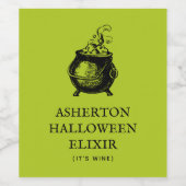 Halloween-Elixier personalisierter Kessel Weinetikett (Einzelnes Label)