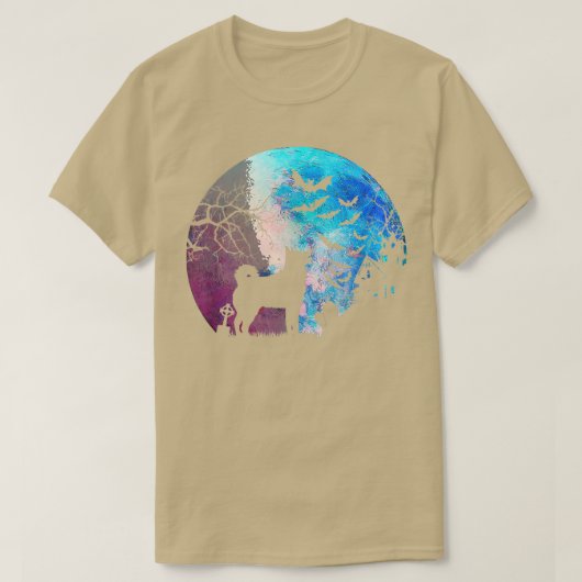 Halloween Elkhound, Graves, Wasserfarbenmoon & Hau T-Shirt (Design vorne)