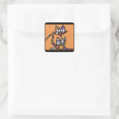 Halloween Emoji Cat-Aufkleber Quadratischer Aufkleber (Tasche)
