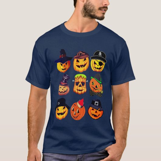 Halloween Emoji Collection Funny Halloween Shirt (Vorderseite)