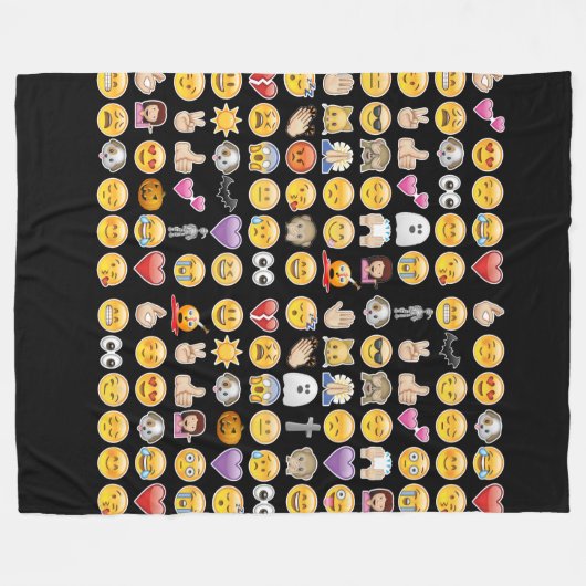 Halloween Emoji-Decke Fleecedecke (Vorderseite (Horizontal))
