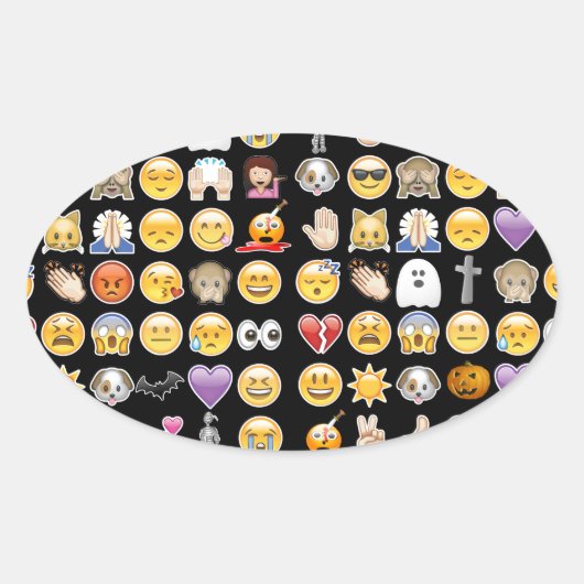 Halloween Emoji Ovaler Aufkleber (Vorderseite)