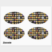 Halloween Emoji Ovaler Aufkleber (Blatt)