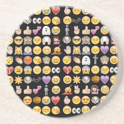 Halloween Emoji Sandstein Untersetzer (Vorne)