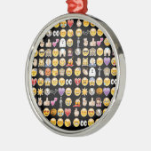 Halloween Emoji Silbernes Ornament (Links)