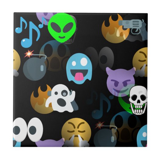 Halloween Emojis Fliese (Vorderseite)