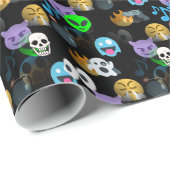 Halloween Emojis Geschenkpapier (Rolleneckpunkt)