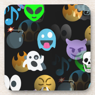Halloween Emojis Getränkeuntersetzer