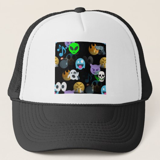 Halloween Emojis Truckerkappe (Vorderseite)