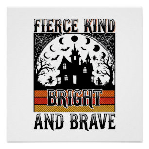 Halloween-Empowerment-Shirt Brave Vintage Hexen-D Poster