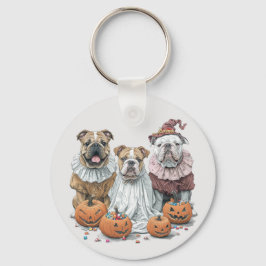 Halloween English Bulldogs Pumpkin Schlüsselanhänger