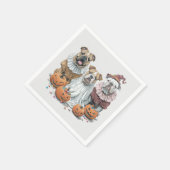 Halloween English Bulldogs Pumpkin Serviette (Ecke)
