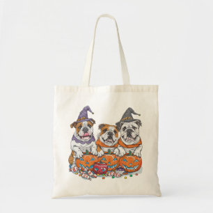 Halloween English Bulldogs Pumpkin Tragetasche