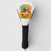 Halloween English Cocker Spaniel Dog Pumpkin Golf Headcover (Vorderseite)