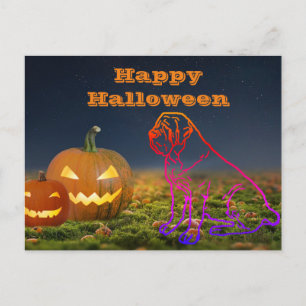 Halloween English Mastiff Happy Halloween Postkarte