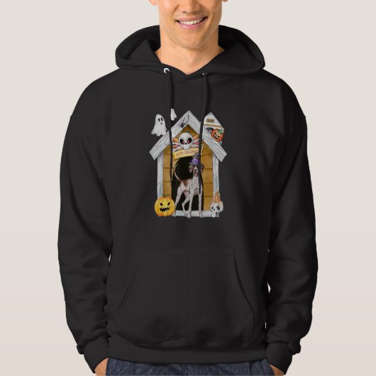 Halloween English Pointer Dog Hexe Spuk House Hoodie (Vorderseite)