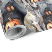 Halloween English Setter mit Pumpkins Beängstigend Geschenkpapier (Rolleneckpunkt)