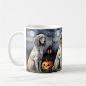 Halloween English Setter mit Pumpkins Beängstigend Kaffeetasse (Links)