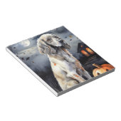 Halloween English Setter mit Pumpkins Beängstigend Notizblock (angewinkelt)
