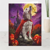 Halloween English Setter Vampire Pumpkins Beängsti Karte (Vorderseite)
