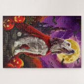 Halloween English Setter Vampire Pumpkins Beängsti Puzzle (Horizontal)