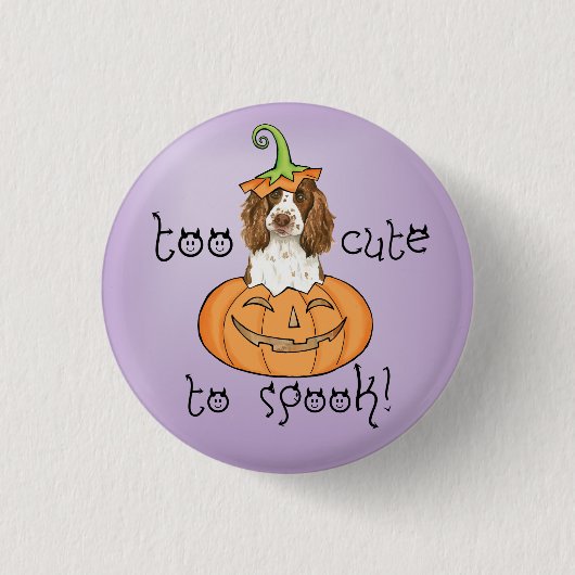 Halloween English Springer Spaniel Button (Vorderseite)