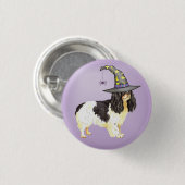 Halloween English Toy Spaniel Pinback Button (Vorne & Hinten)