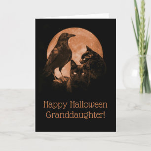 Halloween Enkeltochter Cats und Raven Karte