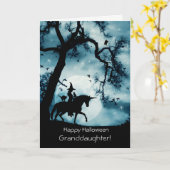 Halloween Enkeltochter mit Hexe und Einhorn Karte (Gelbe Blume)