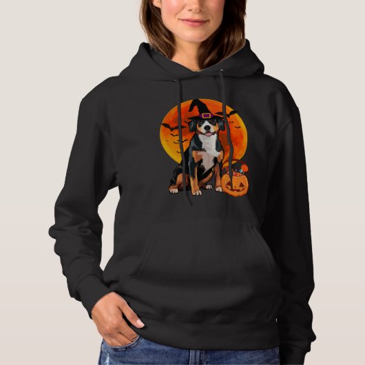 Halloween Entlebucher Mountain Dog Jack O Lantern  Hoodie (Vorderseite)