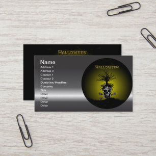 Halloween-Entwurf mit dem Schädel und Visitenkarte