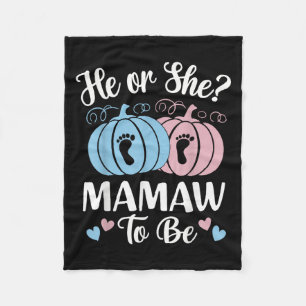 Halloween Er oder Sie Mamaw To Be Kürbis Geschlech Fleecedecke