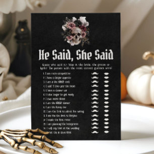 Halloween Er sagte, sie sagte Brautparty-Spiel Einladung