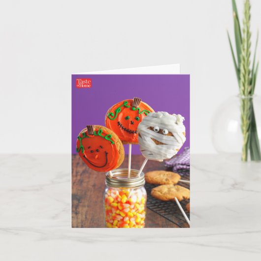 Halloween-Erdnussbutter-Plätzchen-Pop Karte (Vorderseite)