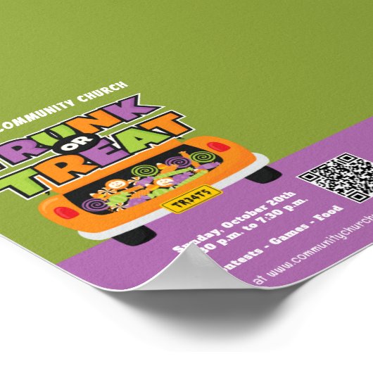 Halloween-Ereignis in Trunk oder Leckerei Poster (Ecke)