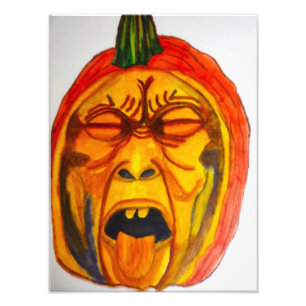 HALLOWEEN ERIE PUMPKIN-GESICHT FOTODRUCK