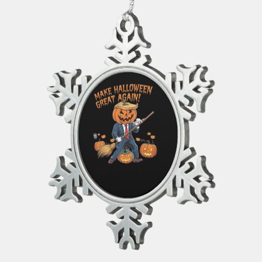 Halloween erneut großartig machen - unheimliches H Schneeflocken Zinn-Ornament (Rechts)