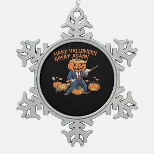 Halloween erneut großartig machen - unheimliches H Schneeflocken Zinn-Ornament (Vorderseite)