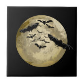 Halloween Ernte Vollmond- und Nachtflieger Fliese (Vorderseite)