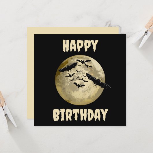 Halloween Ernte Vollmond- und Nachtflieger Karte (Vorderseite/Rückseite Beispiel)