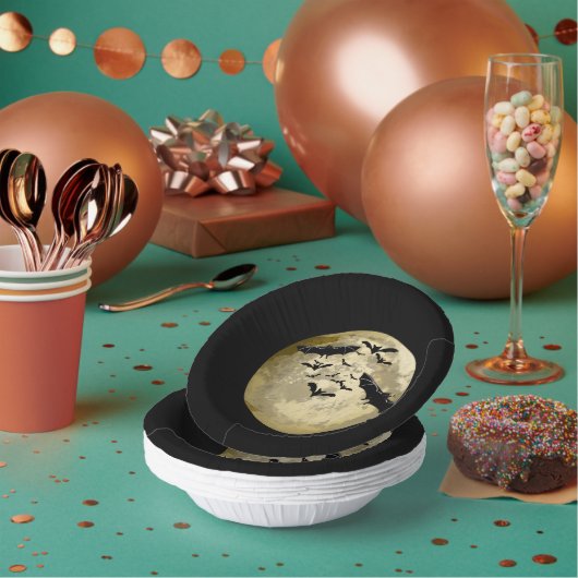 Halloween Ernte Vollmond- und Nachtflieger Pappteller (Multi)