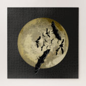Halloween Ernte Vollmond- und Nachtflieger Puzzle (Horizontal)