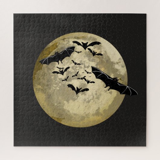 Halloween Ernte Vollmond- und Nachtflieger Puzzle (Vertikal)