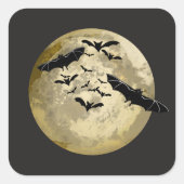 Halloween Ernte Vollmond- und Nachtflieger Quadratischer Aufkleber (Vorderseite)