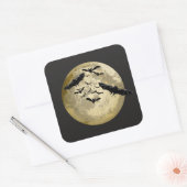 Halloween Ernte Vollmond- und Nachtflieger Quadratischer Aufkleber (Umschlag)